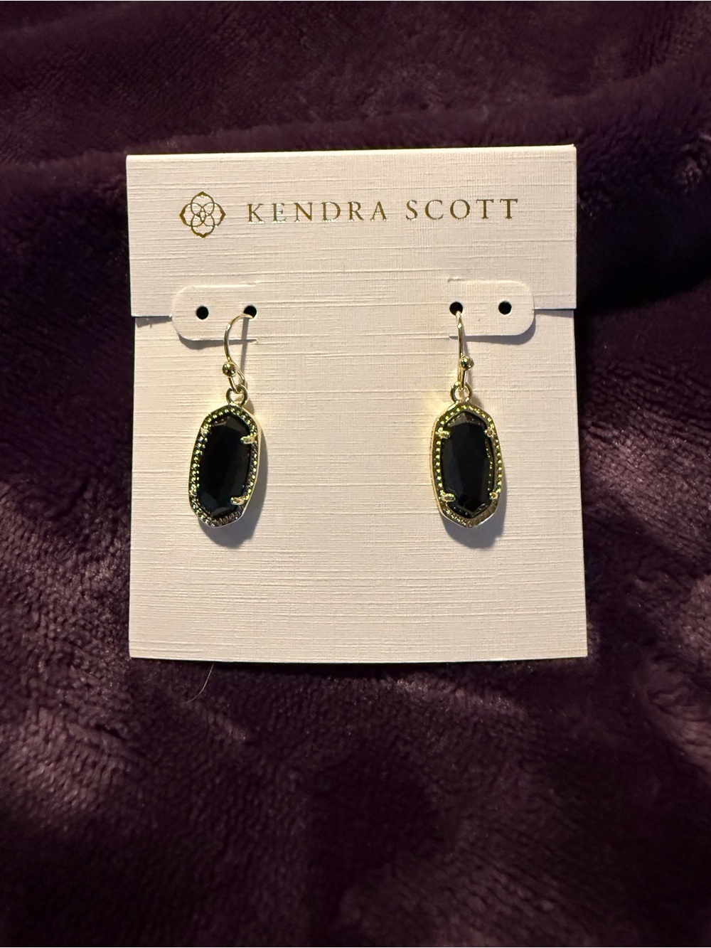 Kendra Scott Black and Gold Elle-Inspired Drop Earrings